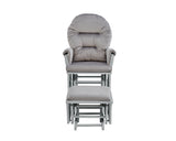 Madison Glider and Ottoman Gray Wood and Light Gray Fabric B02263778