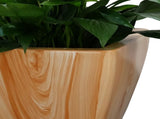 2-Pack Smart Self-watering Planter Pot for Indoor and Outdoor - Light Wood - Square Cone B046P144623