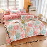 3 Piece Spring Pink Floral Duvet Cover Set for Women Adults Home Bedroom Pink Flowers Bedding Set 70299009