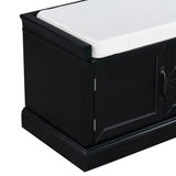 ZNTS TREXM Storage Bench with 2 Drawers and 2 Cabinets, Shoe Bench with Removable Cushion for Living WF288172AAB