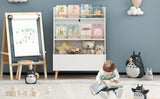 Kids Bookshelf, Book and Magazine Rack, Book Organizer, toy Storage Cabinet Organizer, White 50096524