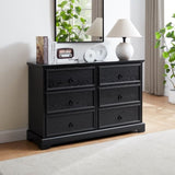 Modern Farmhouse 6-Drawer Chest of Drawers for Bedroom, Wooden Bedroom Drawer Dresser with 6 Storage W2275P224406