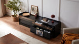 Mirod Modern TV Stand with Ample Storage,4 Drawer Design with Tempered Glass ,Built-in Charging N760P255436B