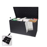 260 Gallon Resin Outdoor Deck Box Waterproof, Extra Large Patio Storage Box with Lockable Storage 84147687
