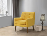 Ryder 25" Mid Century Modern Gray Woven Fabric Tufted Armchair B061128591