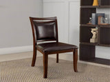 Transitional Dining Room Side Chairs Set of 2 Chairs only Dark Cherry / Espresso Padded Leatherette B01152300