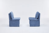 Linen Upholstered Armless Dining Chair with Casters and Storage space-set of 2,BLUE W2069P288876
