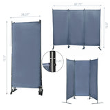 ZNTS 6 Ft Modern Room Divider, 3-Panel Folding Privacy Screen w/ Metal Standing, Portable Wall Partition, W2181P154698