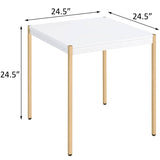 ZNTS White and Gold Square End Table B062P181417