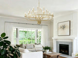 24-Light Gold Chandelier Industrial Iron Candle Chandelier Modern Suspended Farmhouse Chandeliers W5008P464949