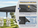 10'x20' Instant Pop Up Canopy Tent Black, No Sidewalls, 28/22mm Powder Coated Steel Frame, 10x20mm 10924017
