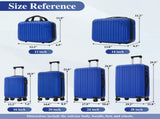 6-Piece Luggage Set, Durable Hardshell ABS Suitcase with Spinner Wheels, TSA Lock, Side Hooks, N730P354689D