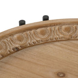 21.5" x 24" Round Side Table With Wood Top, End Table for Living Room Bedroom W2078P144748