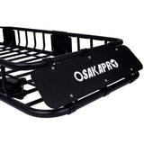 Rooftop Cargo Carrier Basket Motoring Roof Rack,Top Mount Roof Rack 64" black steel W46540104