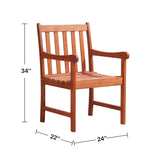 Aina Tropical Reddish Brown Wood Patio Armchair B093121214
