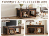 31.5" Dog Crate Furniture with Sliding Barn Door, Wooden Dog Kennel End Table for Indoor Use 61976880