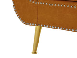 Brown, PU Leather, Metal Feet Upholstered Ottoman Bedroom Lounge Ottoman Flip Top Storage Sofa Bench 59534412