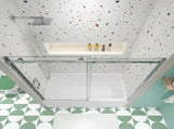 Bathtub shower door, sliding door, with 5/16" tempered glass and Polished finish 6058 W2122P167020