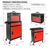 ZNTS Tool Chest, 5-Drawer Rolling Tool Storage Cabinet with Detachable Top Tool Box, Liner, Universal 89509025