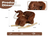 Kids Ride-On Rocking Horse Toy with Lullaby Song,Horse Rocking Toy with Hand Puppets and Safety Belt 08256957