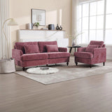 COOLMORE Mid Century Modern chenille Fabric Loveseat sofa, 2-Seat Upholstered Loveseat Sofa Modern W395P151897