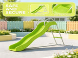 5.7FT Green Kids Playground Slide, Climbing Step Ladder, for Backyard Garden Ages 3-8 26298412