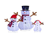 Set of 3 Lighted Snowman Family Christmas Yard Decorations, 4FT 3FT 2FT Pre-lit Pull Up Snowman with 22470567