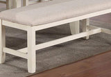 ZNTS White Classic 1PC BENCH Rubberwood Beige Fabric Cushion Seats Dining Room Furniture Bench B011120835