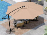 10ft Umbrella Hanging Offset Market Outdoor Sun Shade For Deck Poolside Easy Tilt Cross Base 50652533