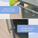Grill Carts Outdoor Storage Cabinet with Wheels, Metal Outdoor Grill Table Kitchen Dining Table W1859P170274