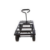 ZNTS (Black solid wheels wagon cart) Solid wheels Tools cart Wagon Cart Garden cart trucks make it easier W227P162450