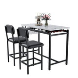 Kitchen Table Set, Dining Table and Chairs for 2, 3 Piece Dining Room Table Set with 2 Upholstered W578P150069