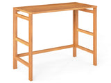 Natural Acacia Wood Foldable Patio Bar with Footrest & Slatted Top, Space-Saving Outdoor Pub 16941394