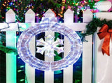 33 Inch Lighted Snowflake Wreath Christmas Decoration 68465668