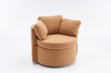 029-Teddy Fabric Swivel And Storage Chair With Back Cushion For Living Room,Khaki W527P166252