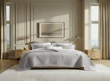 King 3 Piece Cotton Quilt Set Light Gray B035P496601