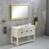 42x24 Inch LED Frontlit Bathroom Mirror with Metal Frame, Wall Mounted Vanity Mirror with Smart 48886599