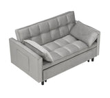 Modern Velvet Loveseat Futon Sofa Couch Pullout Bed, Small Love Seat Lounge Sofa w/Reclining 11183892