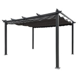 ZNTS 13x10 Ft Outdoor Patio Retractable Pergola With Canopy Sunshelter Pergola for W419P149934