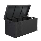 ZNTS Simple And Practical Outdoor Ratton Deck Box Storage Box Black Four-Wire 73313888