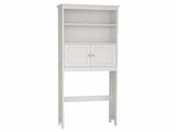 Over The Toilet Rack 2 -Tier Toilet Bathroom Spacesaver Storage Shelf with 2 Doors Wood Storage 54623098