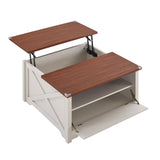 ZNTS Lift Top Coffee Table, Ergonomic Rising Table with Hidden Compartment, Dining Table with Storage 58519229