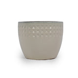 Handmade Ceramic Flower Pot Set of 3, 15/12/9 Inch Diameter, White Diamond Pattern, for Succulents W3273P321485