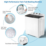 ZNTS Twin Tub with Built-in Drain Pump XPB45-428S 20Lbs Semi-automatic Twin Tube Washing Machine for 00898133