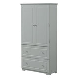 ZNTS Wide Bathroom Storage Cabinet, Freestanding Storage Cabinet with Two Drawers and Adjustable Shelf, WF312729AAE