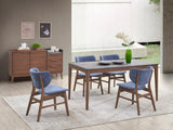 Blue and Walnut Padded Side Chair B062P209228