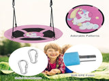 Pink 40" Saucer Tree Swing, 2 Hanging Ways 360&deg Rotation Adjustable Ropes 46.5"-68" 76748698