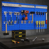 Navy Wall-Mounted Pegboard Wall Organizer Kit 4 ft.Metal Toolboard WALMART 34233608