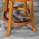 30" Bar Stool, Natural Finish, Charcoal Fabric Seat B04660661
