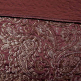 5 Piece Jacquard Bedspread Set with Throw Pillows Burgundy Queen B035129012